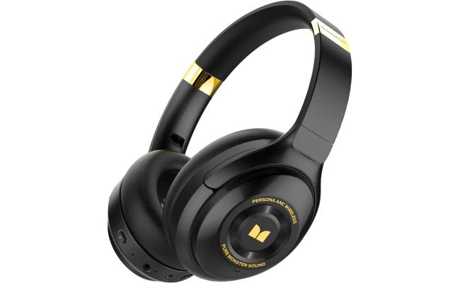 Monster Persona ANC Headphones Over Ear, Wireless Headphones Hi-Fi Audio Deep Bass,Quick Charge 30H Playtime, Memory Foam Ear Cups, for Travel, Home Office - Black